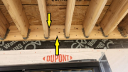 Deck ledger bolted & joist hangers are attached with screws for more secure fastening
