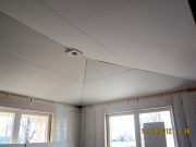 Drywall on ceiling in exercise room