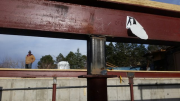 Steel post extensions are welded