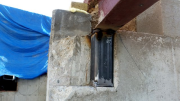 Steel post extensions are welded