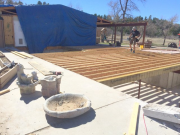 Floor joists being installed