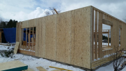 Walls are sheathed with 10 feet OSB