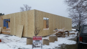Exterior walls are sheathed