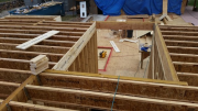 Stair hole is framed