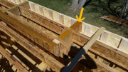 LVL blocks in floor to support rafters