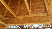 Bottom of porch trusses are blocked