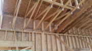 Truss heels are braced with OSB panels