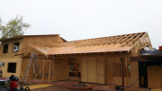 Rear of main roof being sheathed