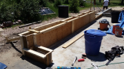 Concrete forms at garage south