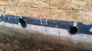 Cut rebars are painted