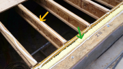 School room floor joists with adhesive & form for anti-air infilteration
