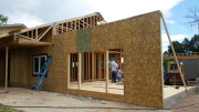 West school room wall is framed