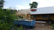 School room & garage trusses are installed.