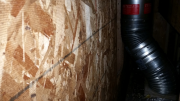 Fireplace walls are insulated and sheathed