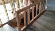 Stair half wall is framed