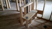 Master shower knee wall and seat.
