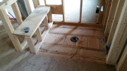 Master shower framed for accessible curbless shower