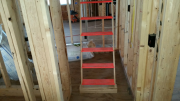 Retractable stairs to storage room