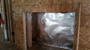 Fireplace walls were blown over foam.