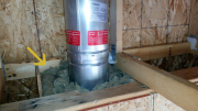 Fireplace flue insulated with Roxul fire insulation