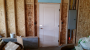 Garage man door is installed