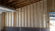 Closed cell foam insulation in garage walls