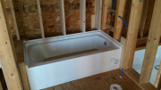 Tub is installed
