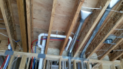 Plumbing above exercise room