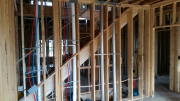 Plumbing in stair wall