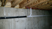 Old and new sewer lines connection