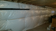 Basement walls are insulated with blankets
