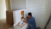 Master bath tile installation
