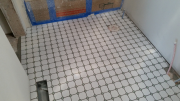 Girl's bath floor in progress