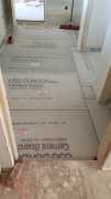 Mudroom underlayment installed