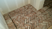 Brick floor pattern in pantry