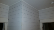 Ship lap interior siding in bathroom