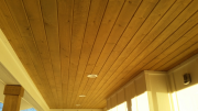 Stained porch soffit