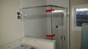 Master shower glass is installed