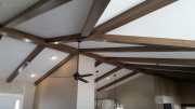 Ceiling beams over entry and kitchen