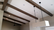 Ceiling beams over family room