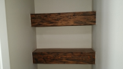 Reclaimed lumber shelves