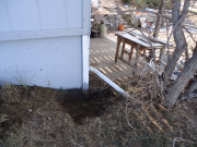 Removed soil for moisture check