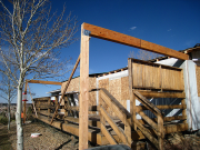 Posts and beams for new deck roof