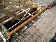 New kitchen nook beam supporting roof trusses
