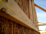 String lines are set to confirm proper settings of gables & walls