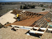 Trusses are sheathed with OSB