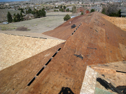Ridge areas are cut for future vents