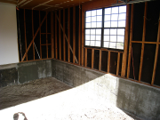 Floor and dirt removed from old garage