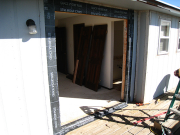 Flashing ready for new sliding door at master bedroom