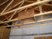 Attic access in new garage ceiling